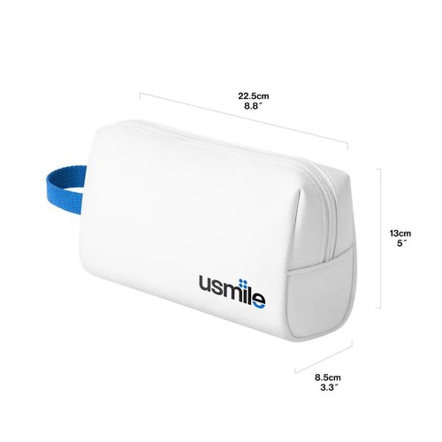 usmile Travel Case for Electric Toothbrush & Water Flosser – Water-Resistant PU Leather Hanging Toiletry Bag, Fits C10, Y10PRO, Y20PRO, Ideal for Travel, Gym & School(White)