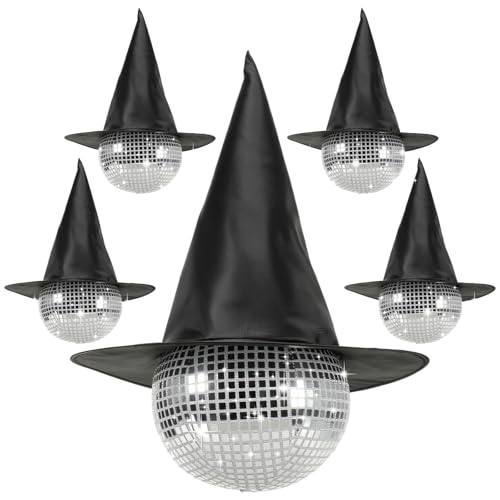 Halloween Inflatable Disco Ball & Witch Hat Decorations Set - Indoor Outdoor Party Decor