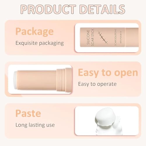 Silicone Scar Stick 2Pcs - Gentle, Lightweight & Easy to Apply for Face & Body
