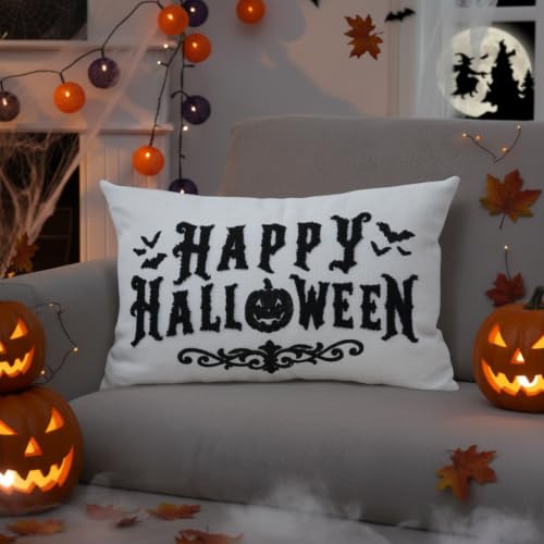 Halloween Pillow Covers 12x20 Inch Gothic White Decor for Sofa Bed Home
