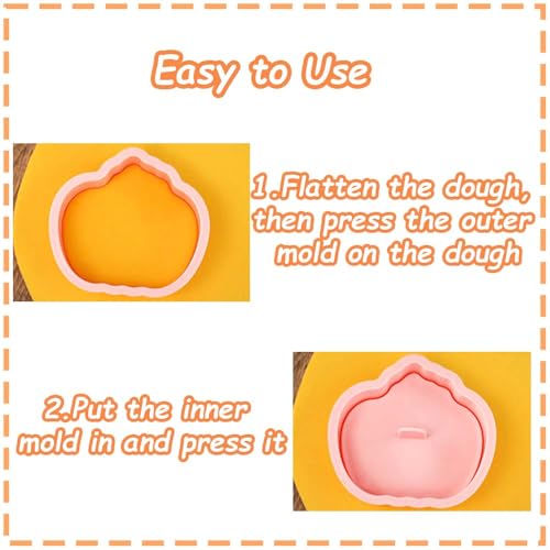 Mini Halloween Cookie Cutters & 3D Stamps Set with Pumpkin Ghost Witch Cat - Halloween-2