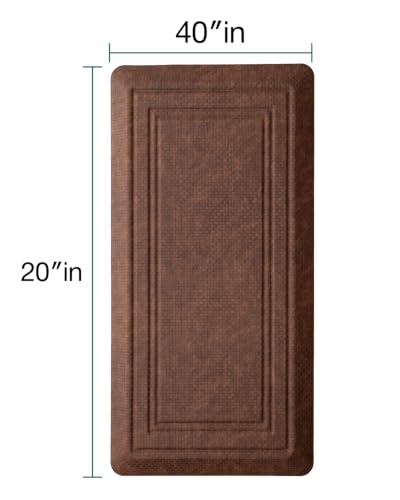 Brown Anti-Fatigue Kitchen Mat 20x40 Inch Extra Thick Cushioned Floor Mat