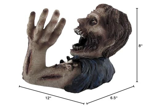 Zombie Wine Bottle Holder - Halloween Decor, 12-Inch Hand-Painted Resin Display Rack