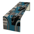 Geometric Table Runner Black White Gray Teal Minimalist Dinner Decor 13x60in - Variation of W13"x L60" / G Blackwhite-7