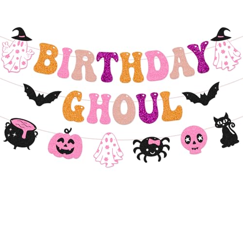 Halloween Birthday Banner - Spooky-Glam Glitter Party Decor