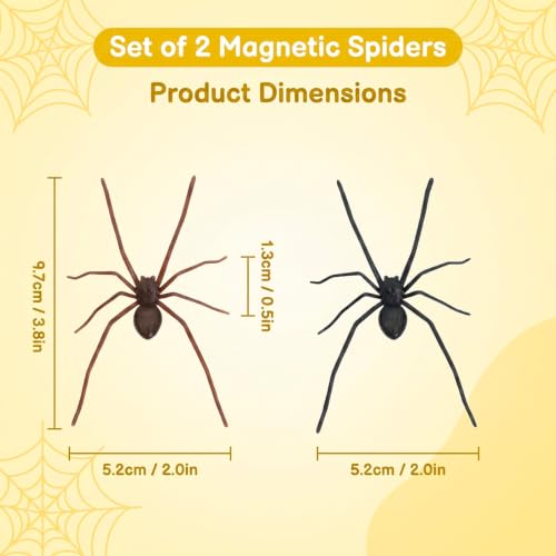 Magnetic Spider Decor - Realistic 3D Fridge Magnet for Halloween & Pranks - 2 Pack