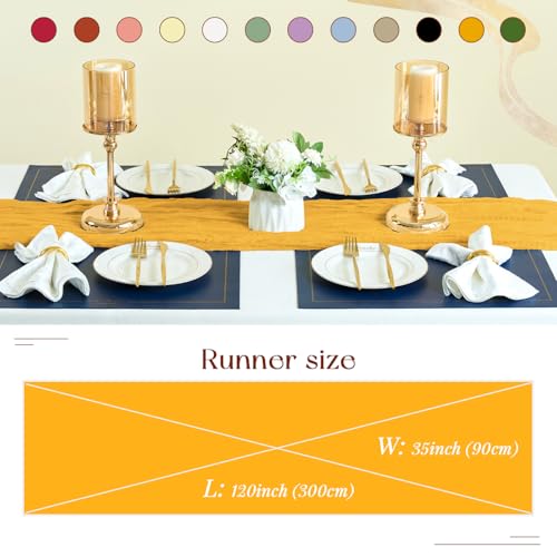 Yellow Cheesecloth Table Runner Set - 10 Pcs Autumn Fall Wedding Decor