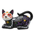 Dia De Los Muertos Cat Figurine - Day of the Dead Halloween Decor, 9 Inch Resin Statue