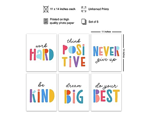 Kids Room Wall Art - Inspirational Quotes 11x14 - Nursery & Classroom Decor - Family Signs - Unframed Poster - Variation of THIS listing