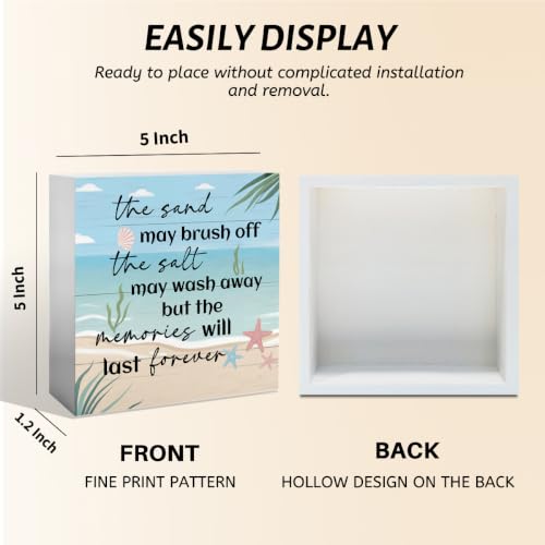 Beach Wooden Box Sign - Coastal Desk Decor, Summer Beach Memories