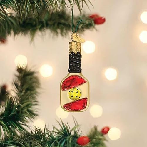 Mini Pickleball Paddle Christmas Ornament - Handcrafted Glass Holiday Decoration