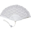 White Lace Foldable Hand Fan - Vintage Style for Weddings & Parties