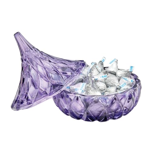 Godinger Glass Hershey Kiss Candy Server - Medium Purple Holiday Dish