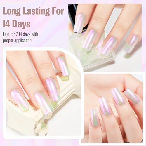 Iridescent Pink Pearl Nail Polish - Quick Dry Long Lasting 15ml - Mermaid & Galaxy Nail Art