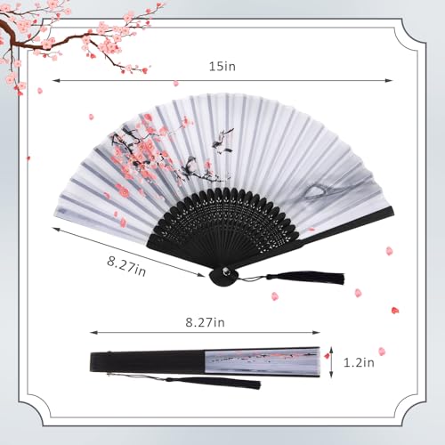 Chinese Folding Hand Fans Set of 20 - Silk & Bamboo Decorative Fans for Women