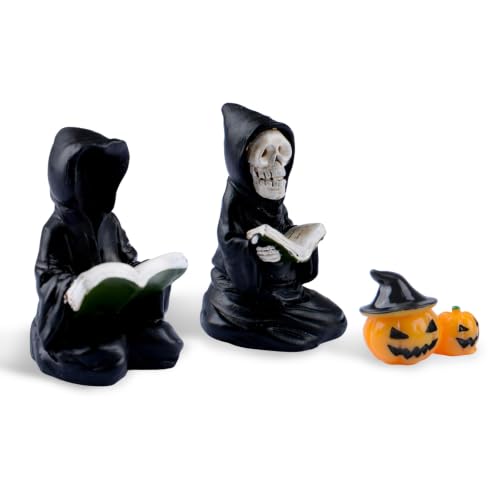Halloween Gothic Reading Ghost Decorations - Faceless Skeleton Statues, Black Style 2