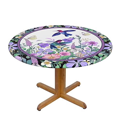 Elastic Round Hummingbird Tablecloth - Fits 45-50 Inch Tables - M Variation