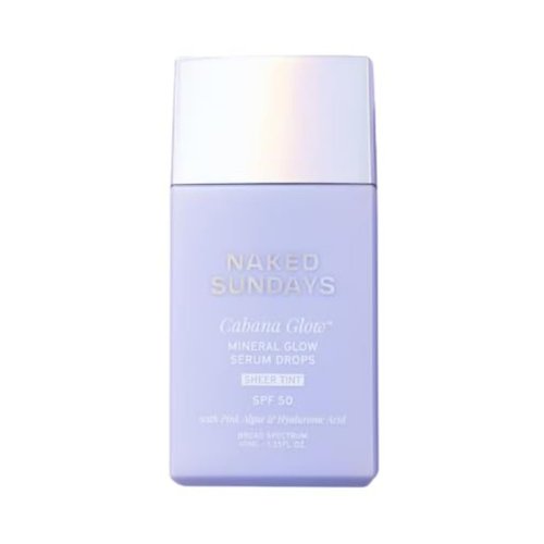 Naked Sundays CabanaGlow™ Sheer Tint SPF 50 – Lightweight Sunscreen Serum with Non-Nano Zinc, Hydrating Skincare Ingredients & Natural Radiant Glow