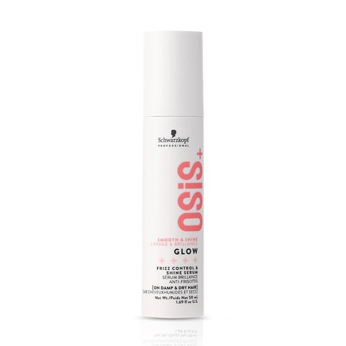 OSiS+ Glow Anti-Frizz Shine Serum - Lightweight Frizz Control & Heat Protection for All Hair Types