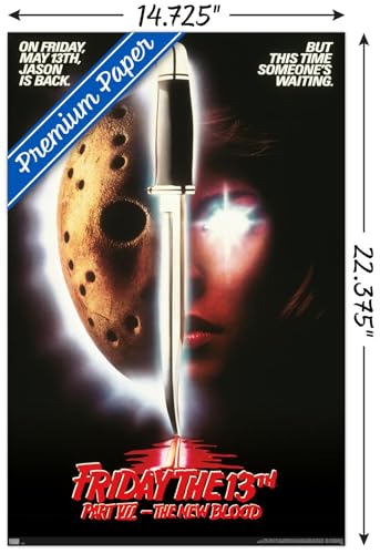 Friday The 13th Part VII: The New Blood Wall Poster & Mount Bundle - 14.7 x 22.4 Inches