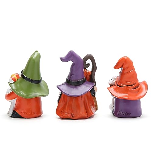 Halloween Gnome Decorations Set - Handmade Elf Figurines with Multicolor Accents