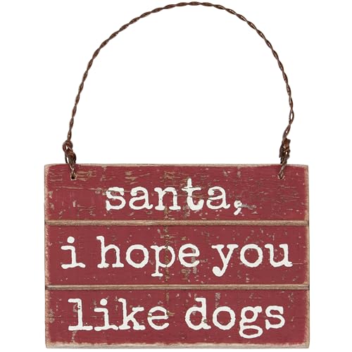 Holiday Dog Ornament - Rustic Christmas Pet Decor, 2.25 Inch