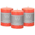 Fall Candles Set of 3 - 3x4 Inch Orange Pillar Candles for Autumn Decor