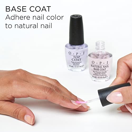 OPI Nail Polish Top and Base Coat - High-Gloss Protective Shine 0.5 Fl Oz