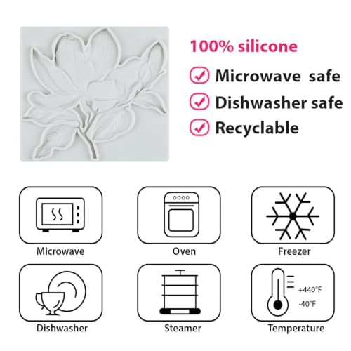 Flower Silicone Mold Set of 4 - Peony, Camellia, Magnolia, Lily - Style D