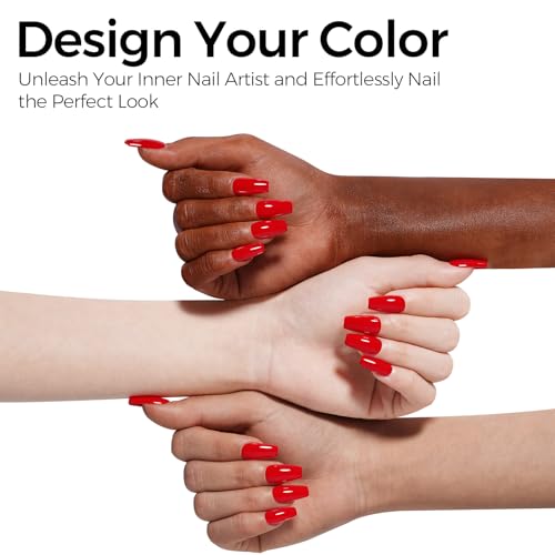 Red Gel Nail Polish 15ml - Long Lasting Soak Off UV LED Manicure - Ruby Red Variation