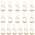 48 Pack Gold Metal Taper Candle Holders Set Vintage Style with Stable Bases - 3 Heights