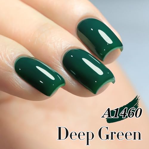 Deep Green Gel Polish 15ML - Same Color Soak Off Nail Art Manicure