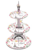 White Eiffel Tower Cupcake Stand 3-Tier Paris Themed Party Decorations Macaron Holder