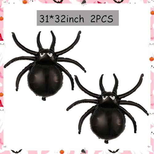 Halloween Foil Balloons Set - Ghost, Spider, Pumpkin & Pink Boo for Party Decorations