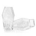 2PCS Coffin-Shaped Shot Glasses - Halloween Drinking Glass Set, Clear