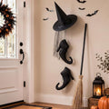 Halloween Witch Decorations Set - 31-Piece Gothic Witch Boots, Hat, Broom & Bats