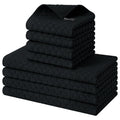 Homaxy Black 8-Piece Cotton Kitchen Towels and Dishcloth Set - Soft & Absorbent