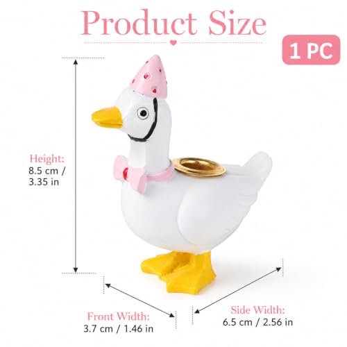 Cute Goose Cake Topper Candle Holder for Birthday & Party Decor