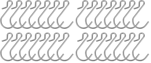 Heavy Duty Metal S Hook Set - 60 Pcs Weatherproof Light & Ornament Clips with Variation of 60 Pcs Pack of 2