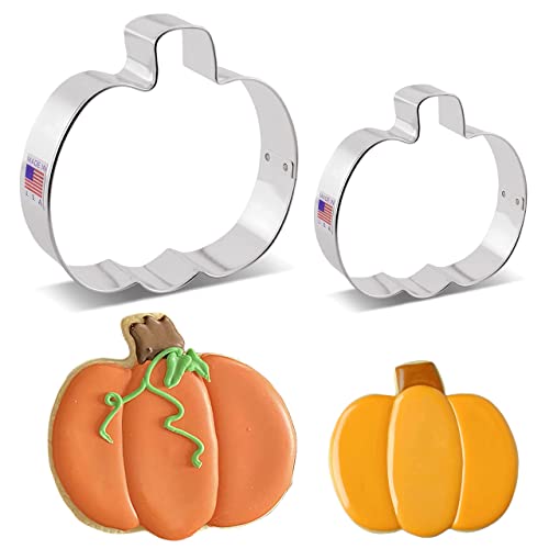 Pumpkin Cookie Cutter Set of 2 - Fall Harvest & Jack-O-Lantern Shapes