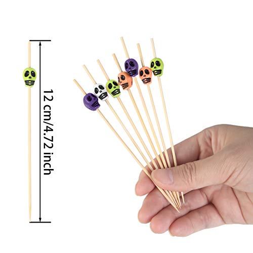Halloween Skull Toothpicks Dark Skull 200 Pcs Cocktail Picks for Appetizers