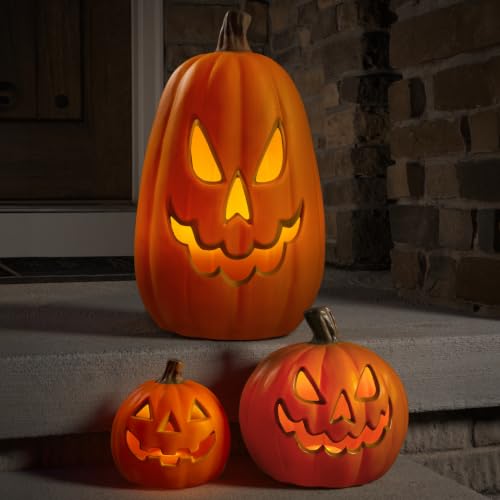 Small LED Light Up Pumpkin - Battery Operated Jack-O-Lantern, 6-inch, 2 Pack