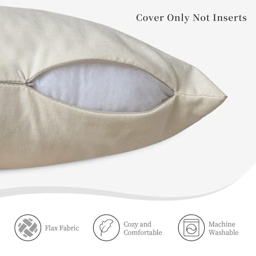 Spring Pillow Covers 20x20 Inch Set of 4 - Floral Farmhouse Decorative Pillowcases - Spring / 20" x 20" (Pack of 4)