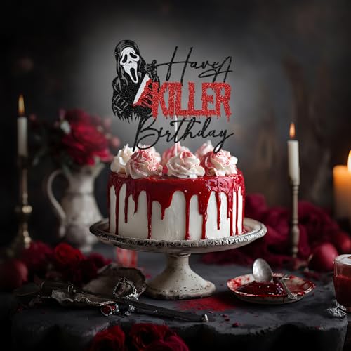 Halloween Zombie Vampire Cake Topper - Glitter Birthday Party Decorations