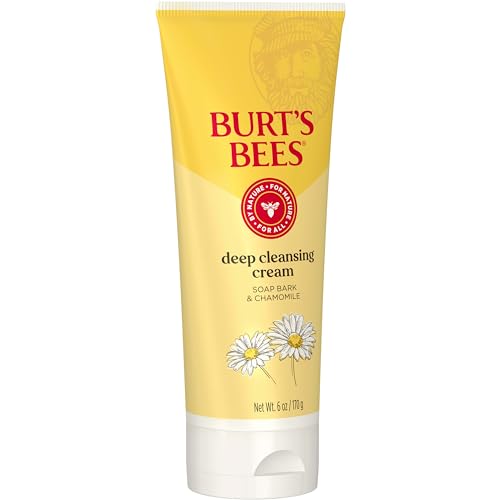 Burt's Bees Face Wash, Deep Facial Cleansing Cream, College Back to School Dorm Essentials, All Natural Cleanser with Chamomile, 6 Ounce (Pack of 3) (Packaging May Vary)