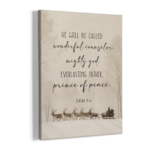 Christmas Bible Verse Wall Art Decor Framed Canvas 11x14 - Horrible Variation