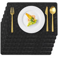 Black Halloween Plastic Placemats Set of 6 Faux Leather Table Mats