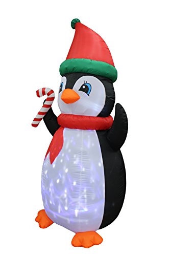 7 Ft Lighted Inflatable Penguin with Twinkle LED Lights for Holiday Yard Decor