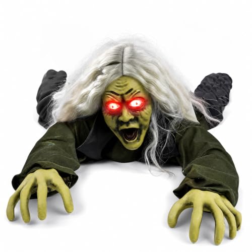 Halloween Zombie Groundbreaker Prop with Lighted Eyes & Sound - Green Outdoor Decoration
