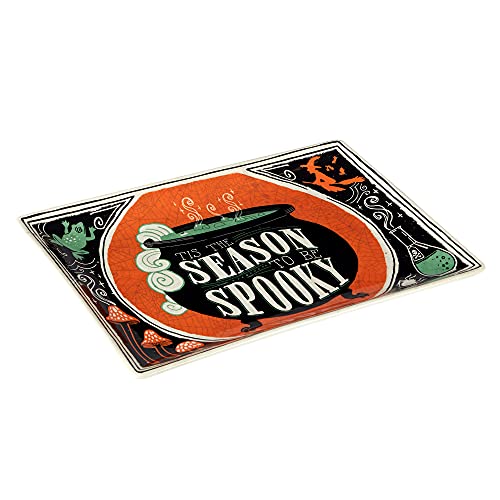 Halloween Ceramic Rectangular Platter 14x10 inches Spooky Cat Design